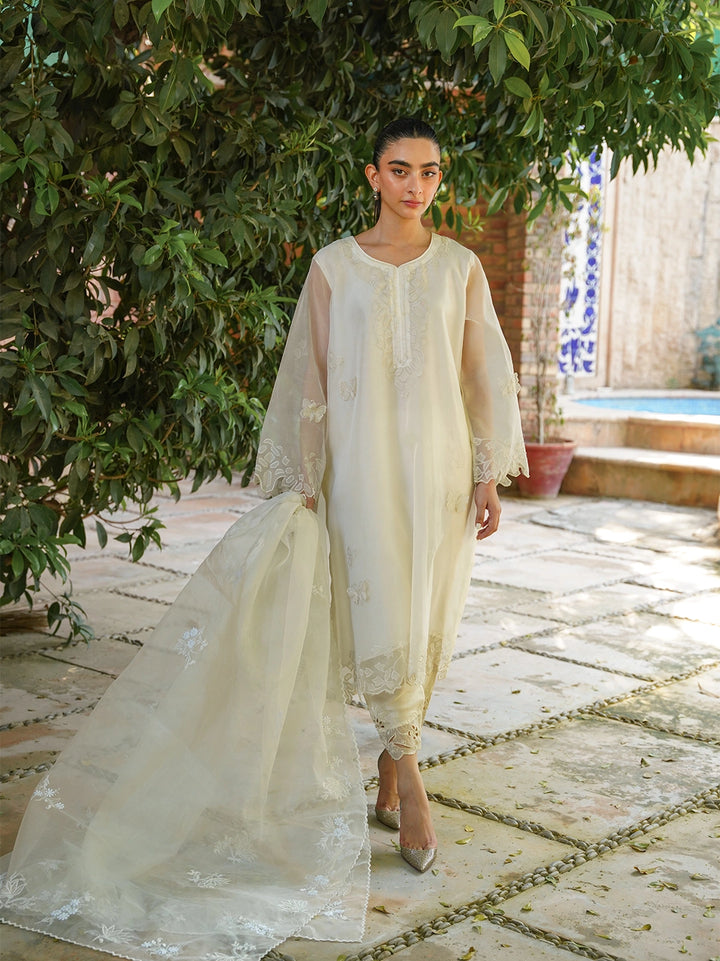 Ivory Organza 3D 3-Piece Set