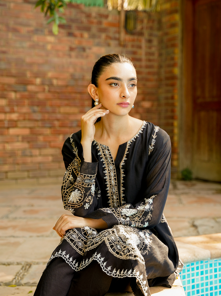 Black Embroidered Set