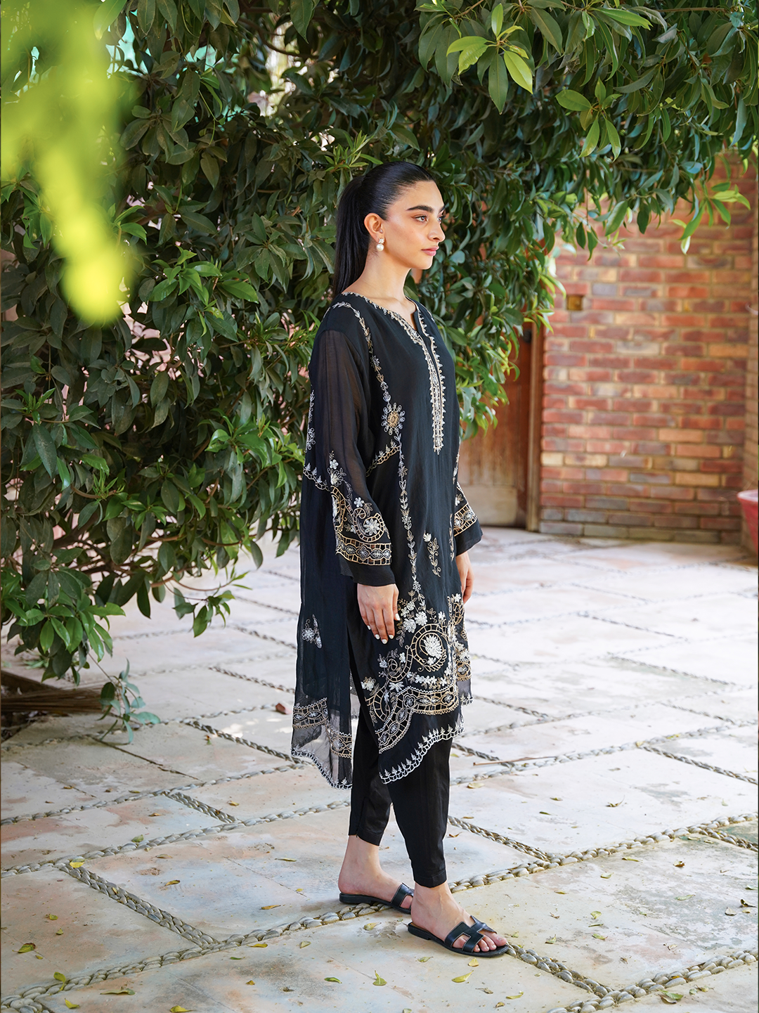 Black Embroidered Set