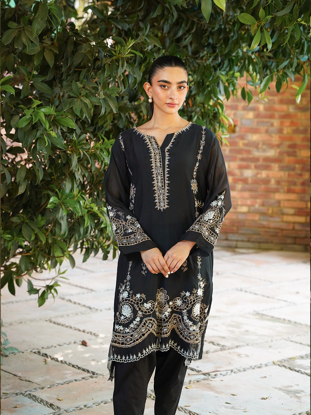 Black Embroidered Set