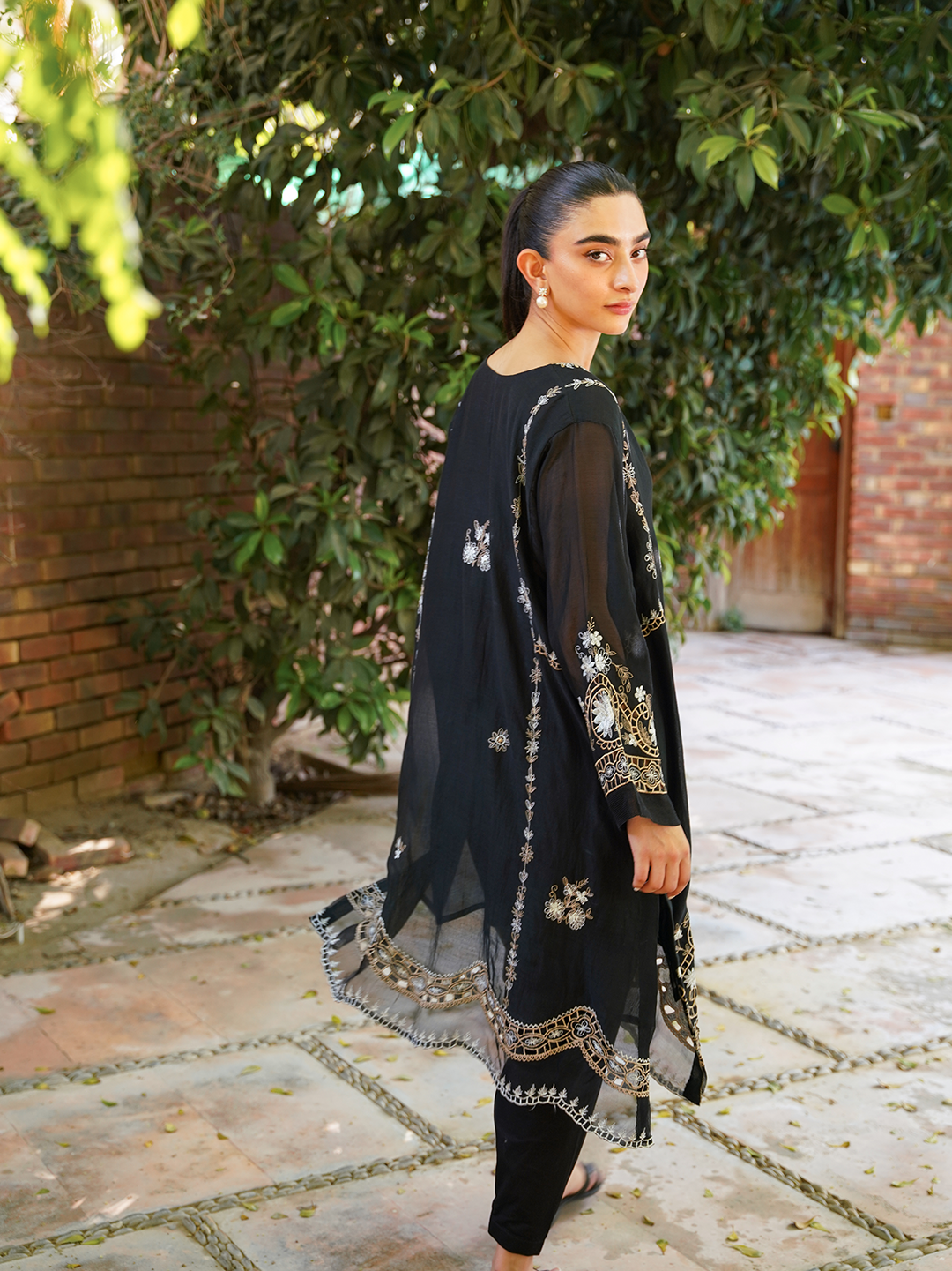 Black Embroidered Set