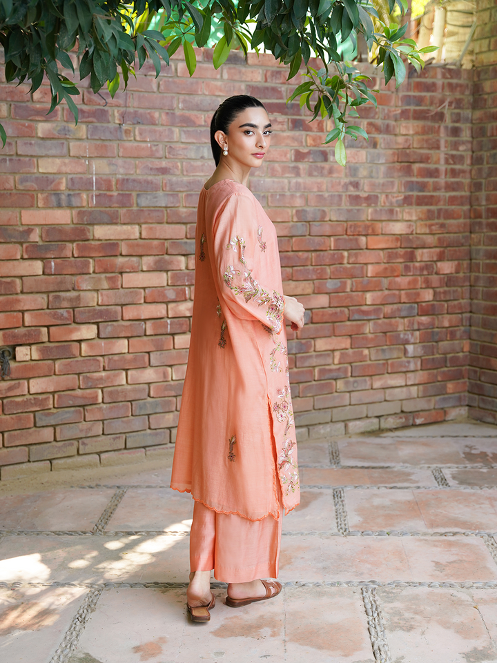 Coral Embroidered Set