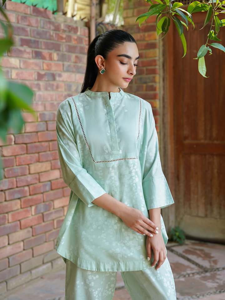 Mint Green Jacquard Set