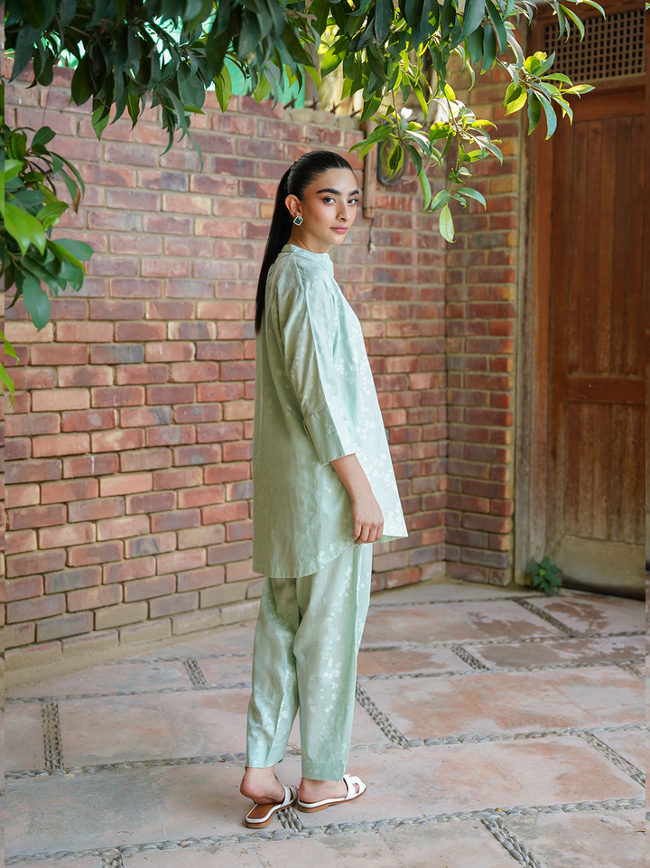 Mint Green Jacquard Set