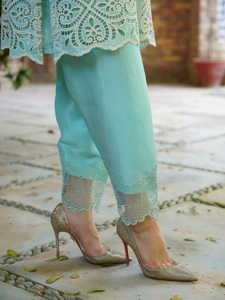 Sea Green Cutwork Set