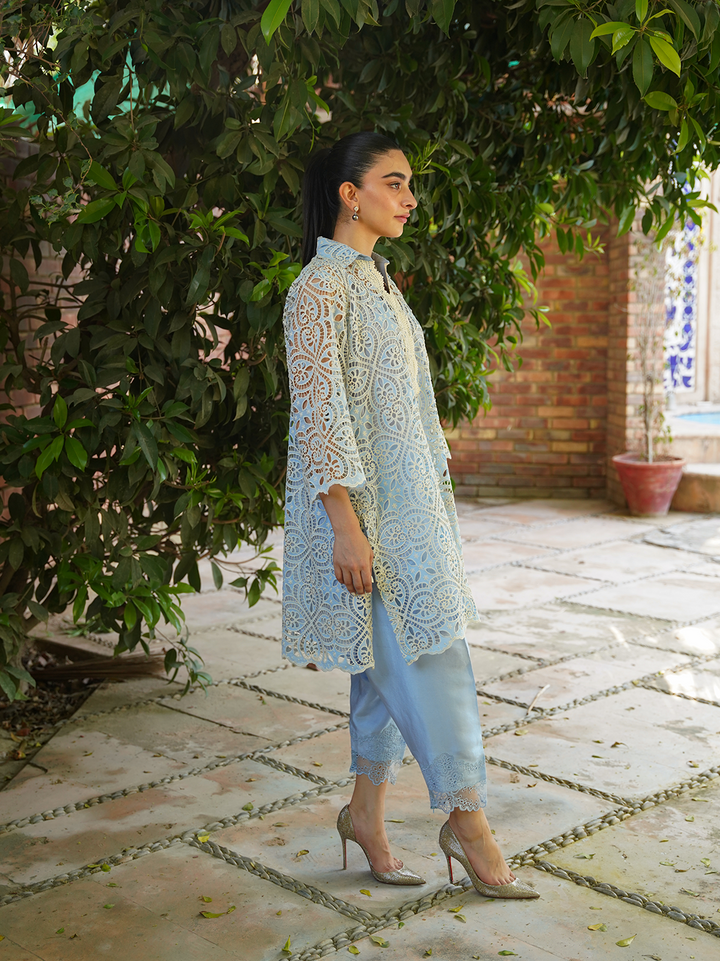 Yellow Artistic cutwork set